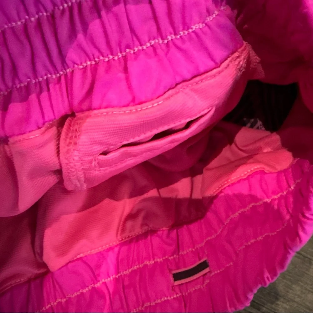 Lululemon Pink and‎ Black Shake & Break Hyper Stripe Shorts Size 6